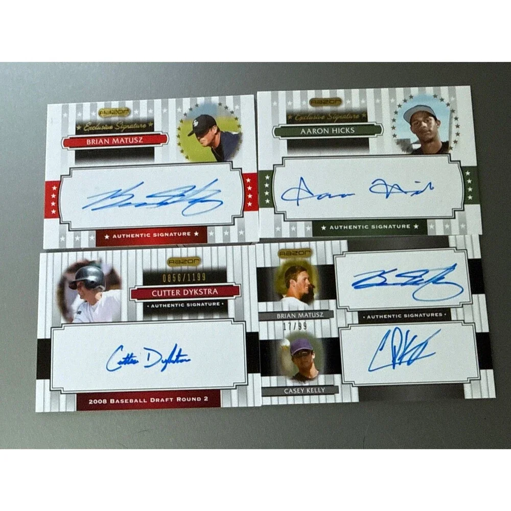 2008 Razor Signature Series Autograph Card Lot (29 Cards) Aaron Hicks Dual /99